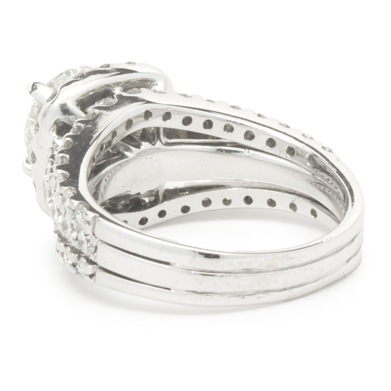 14 Karat White Gold Round Brilliant Cut Diamond Engagement Ring