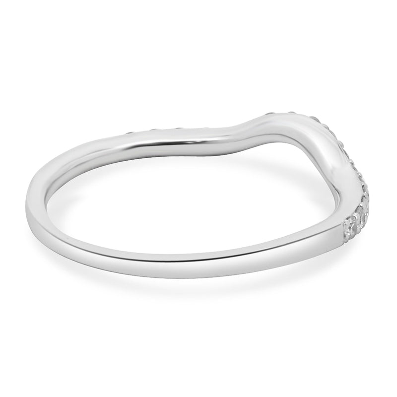 14 Karat White Gold Curved Diamond Band