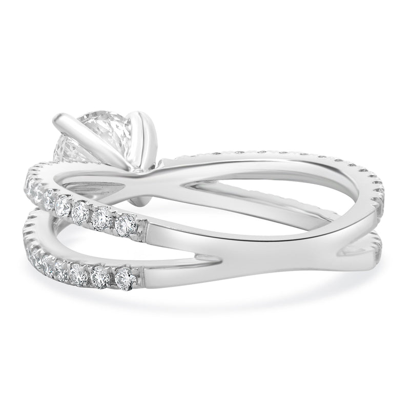 14 Karat White Gold Round Brilliant Cut Diamond Engagement Ring