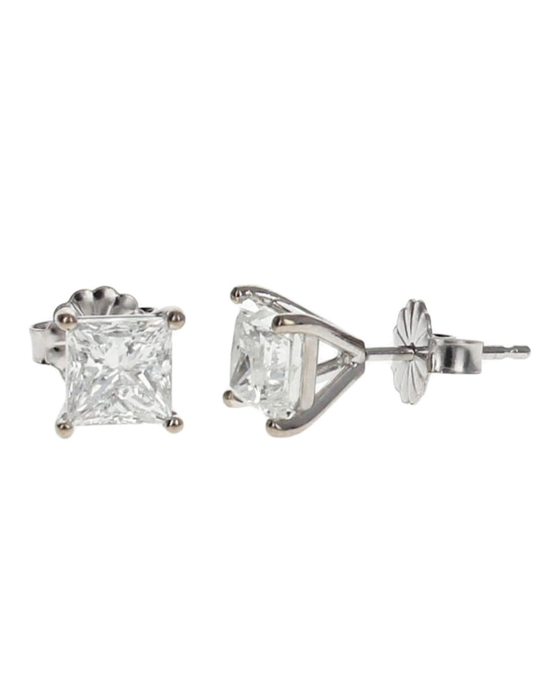 2.06ct Princess Diamond Stud Earrings