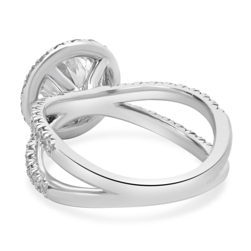 Platinum Round Diamond Engagement Ring With Halo