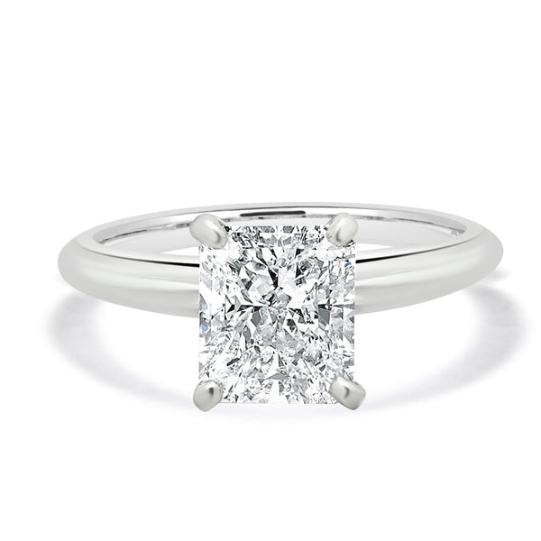 Platinum Radiant Cut Diamond Engagement Ring