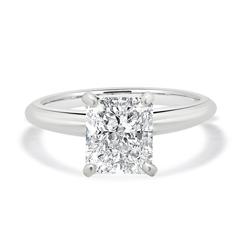 Platinum Radiant Cut Diamond Engagement Ring