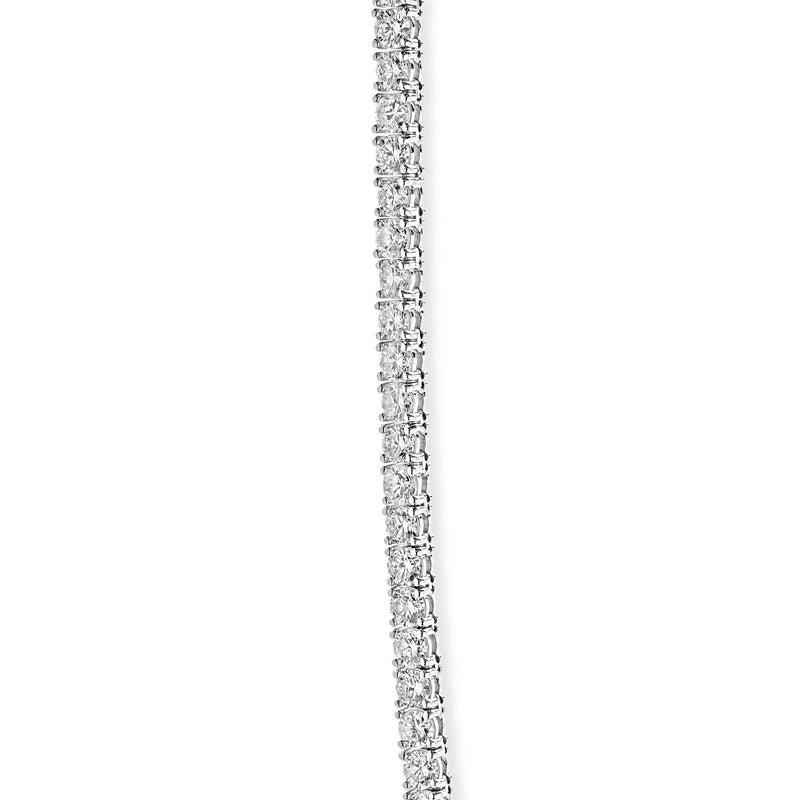 14 Karat White Gold Diamond Inline Tennis Necklace