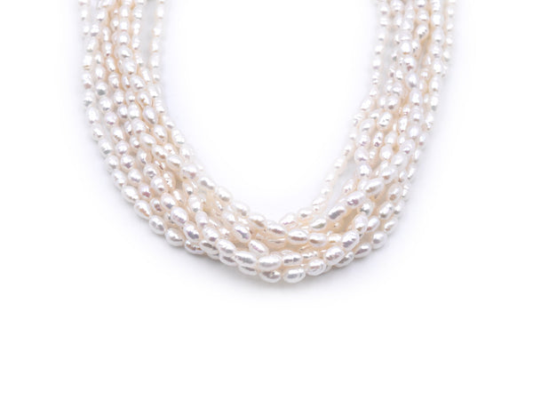 14 Karat Yellow Gold 8 Strand Potato Pearl Strand Necklace