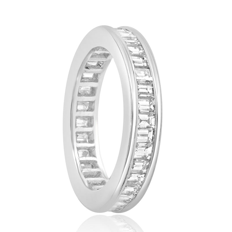 Platinum Baguette Cut Diamond Eternity Band