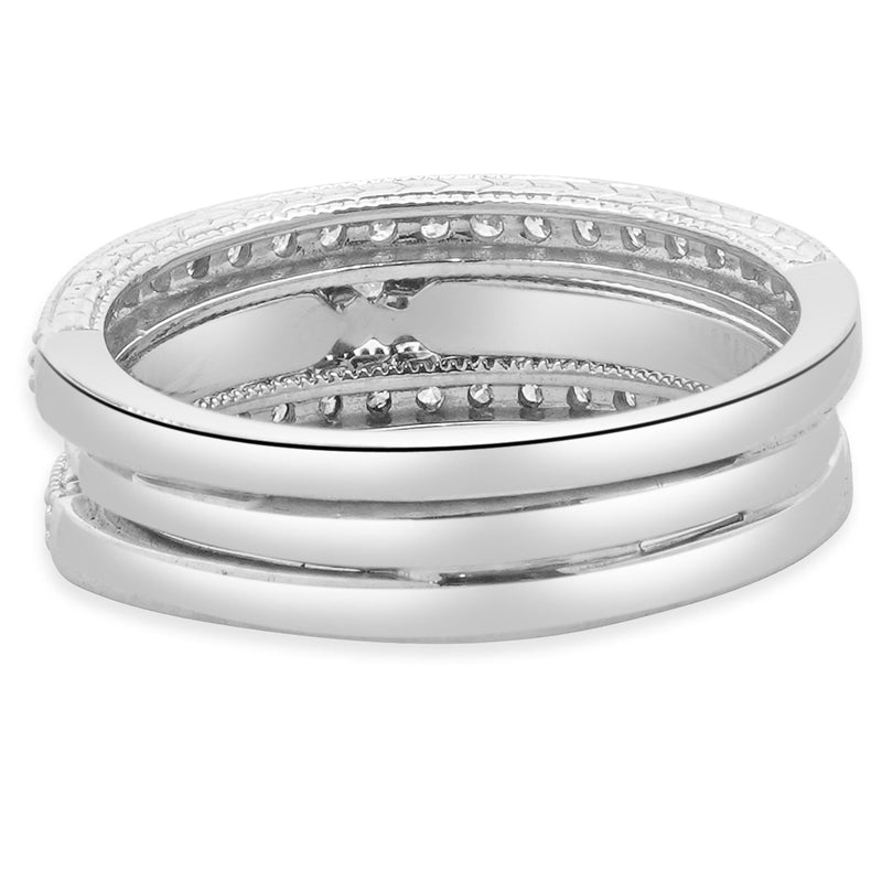 14 Karat White Gold Round Diamond Engagement Ring Set