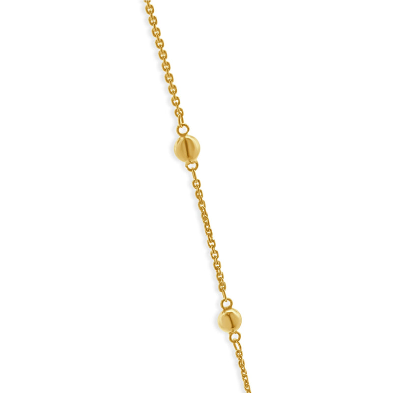 10 Karat Yellow Gold Ball Station Necklace