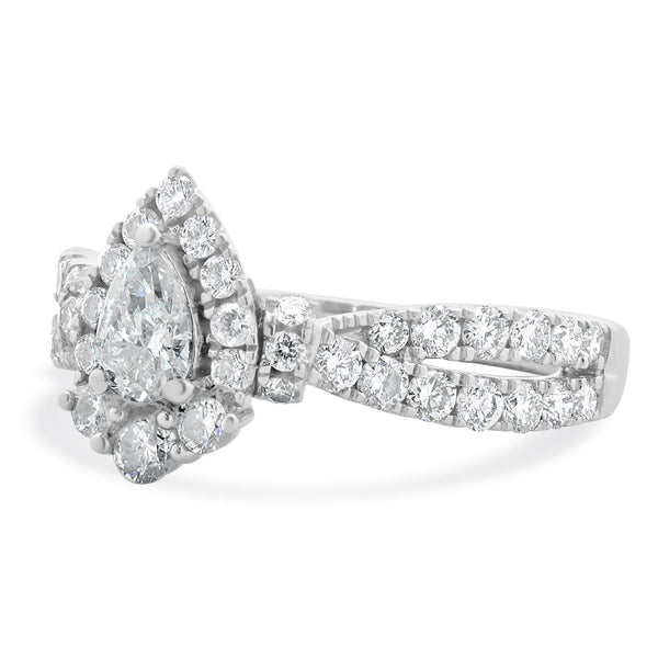 10 Karat White Gold Diamond Engagement Ring