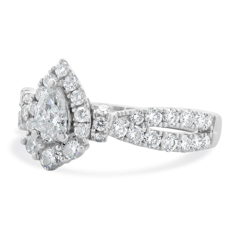 10 Karat White Gold Diamond Engagement Ring