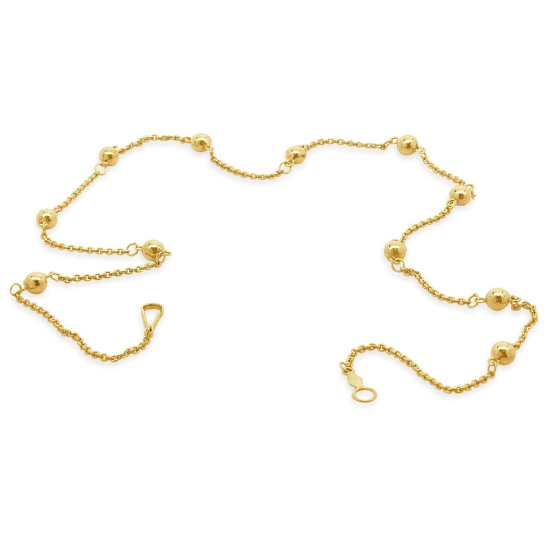 10 Karat Yellow Gold Ball Station Necklace