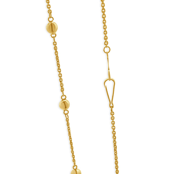 10 Karat Yellow Gold Ball Station Necklace