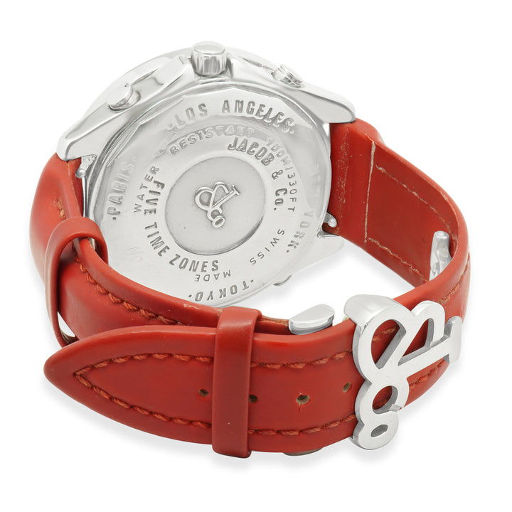 Jacob & Co Stainless Steel 5 Time Zone Diamond Bezel