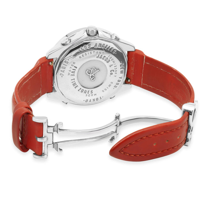 Jacob & Co Stainless Steel 5 Time Zone Diamond Bezel