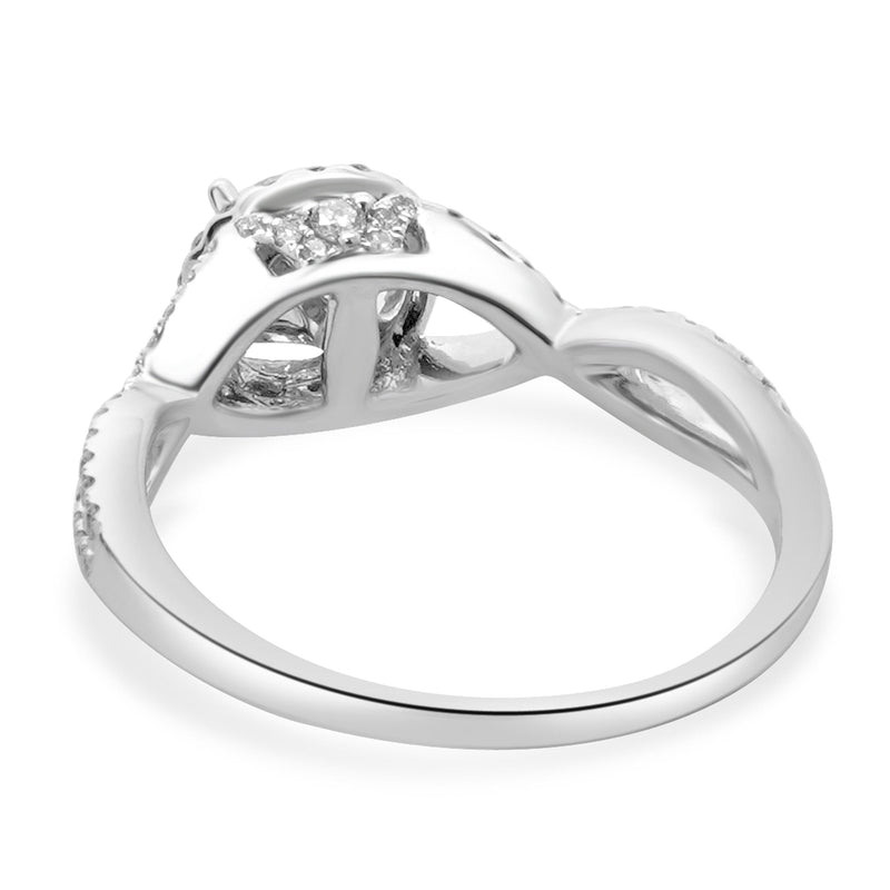 14 Karat White Gold Round Diamond Engagement Ring