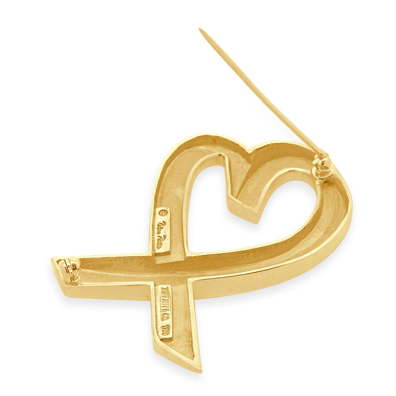 Tiffany & Co. Paloma Picasso 18 Karat Yellow Gold Open Heart Pin