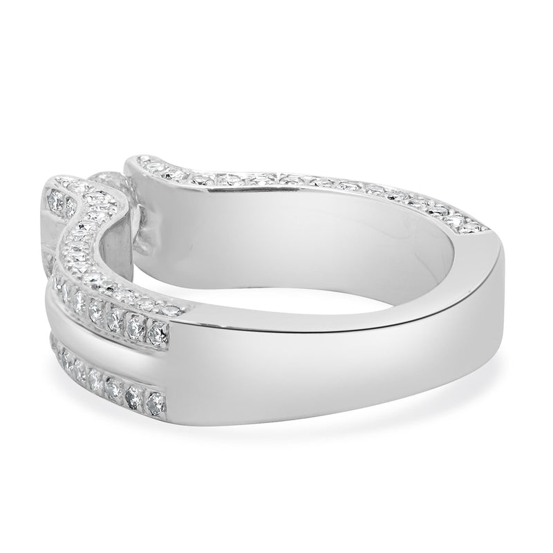 14 Karat White Gold Round Brilliant Cut Tension Set Diamond Engagement Ring