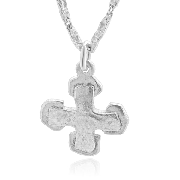Lee Brevard Sterling Silver Large Palm Cross Necklace