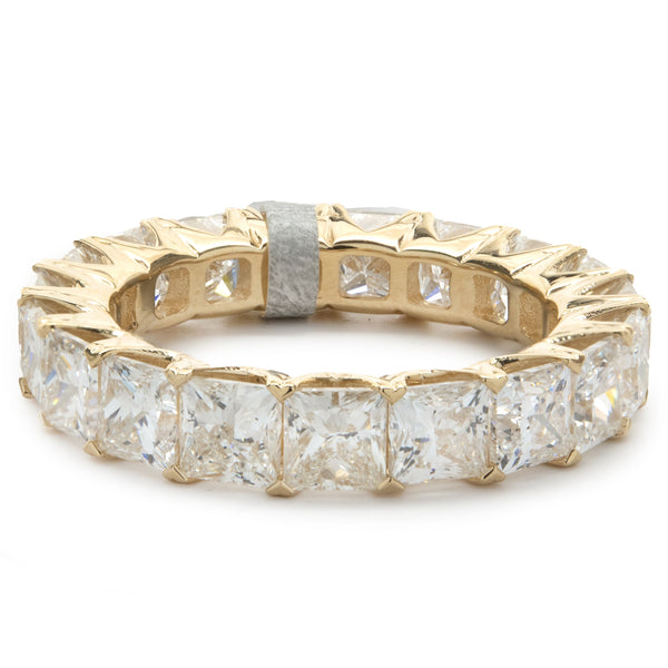 14 Karat Yellow Gold Princess Cut Diamond Eternity Band