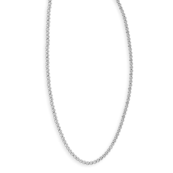 14 Karat White Gold 4 Prong Diamond Tennis Necklace