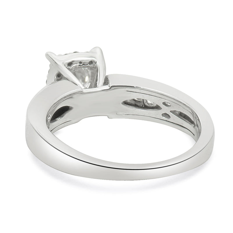 14 Karat White Gold Round Diamond Engagement Ring