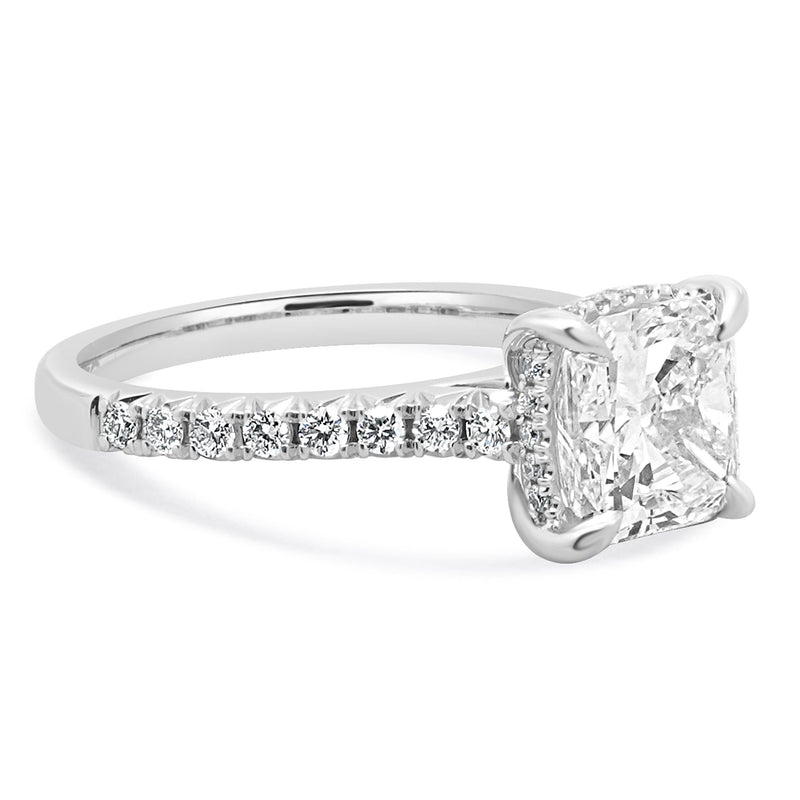 14 Karat White Gold Radiant Cut Diamond Engagement Ring