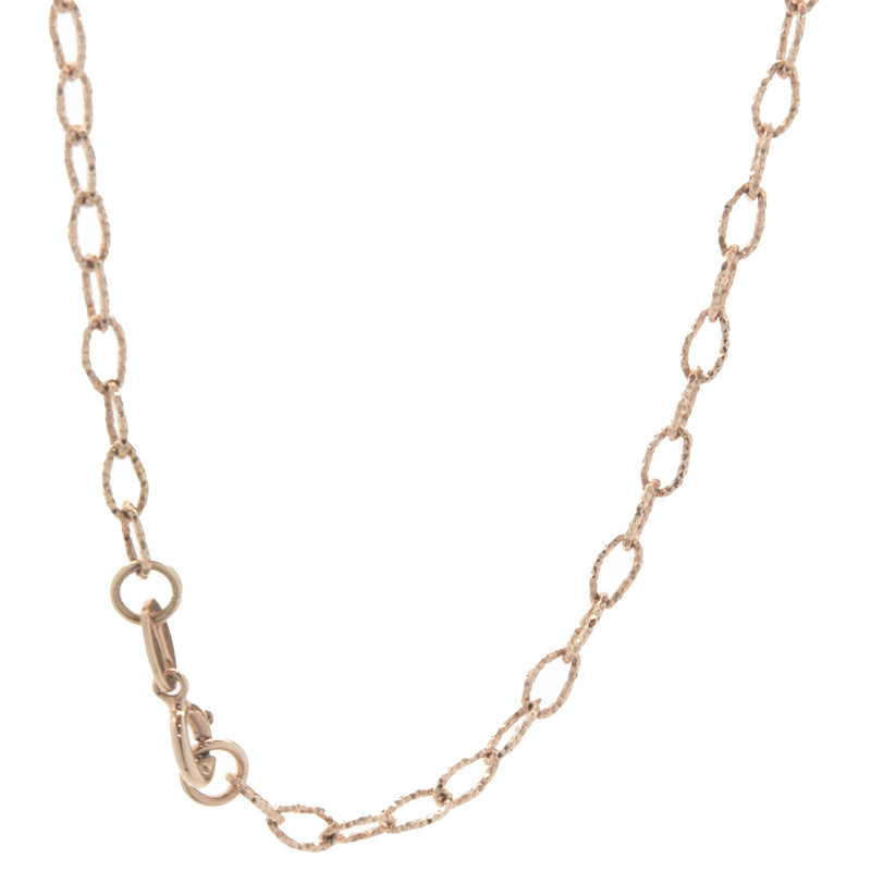 14 Karat Rose Gold Diamond Cut Oval Link Chain Necklace