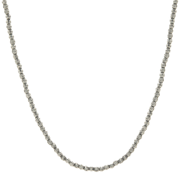 14 Karat White Gold 3MM Diamond Cut Ball Chain