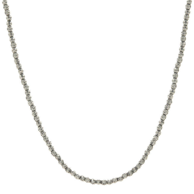 14 Karat White Gold 3MM Diamond Cut Ball Chain