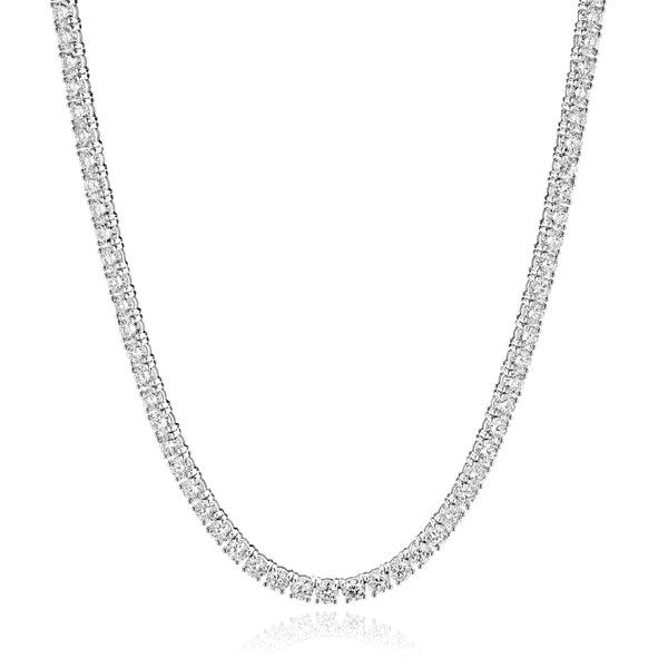 14 Karat White Gold Diamond Inline Tennis Necklace