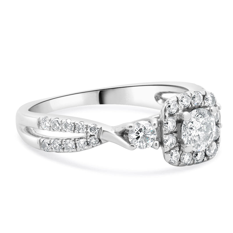 14 Karat White Gold Diamond Engagement Ring