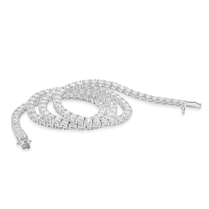 14 Karat White Gold Diamond Inline Tennis Necklace