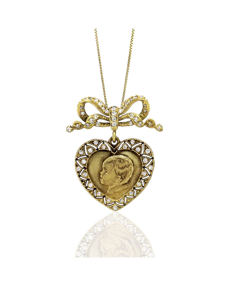 Barry Kronen Babylicious Diamond Heart Enhancer Pendant in Yellow Gold