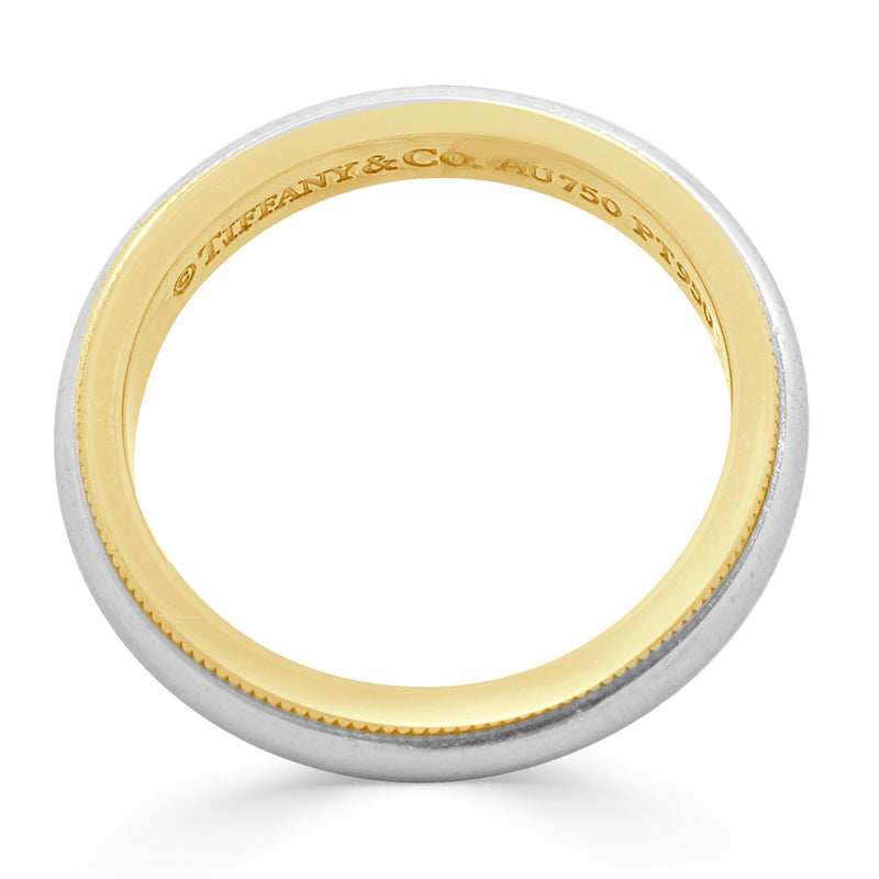 Tiffany & Co. Platinum & 18 Karat Yellow Gold Milgrain Wedding Band