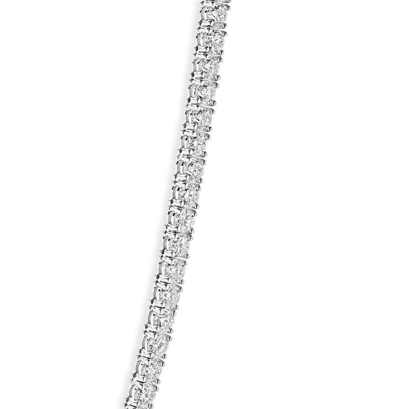 14 Karat White Gold Diamond Inline Tennis Necklace