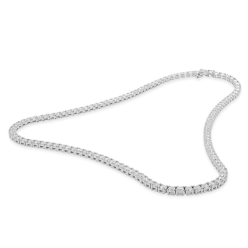 14 Karat White Gold Diamond Inline Tennis Necklace