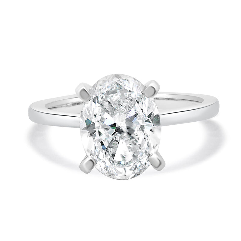 Platinum Oval Cut Diamond Engagement Ring