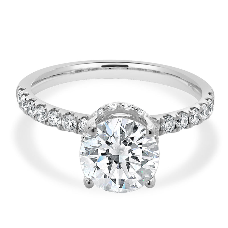 18 Karat White Gold Round Diamond Engagement Ring