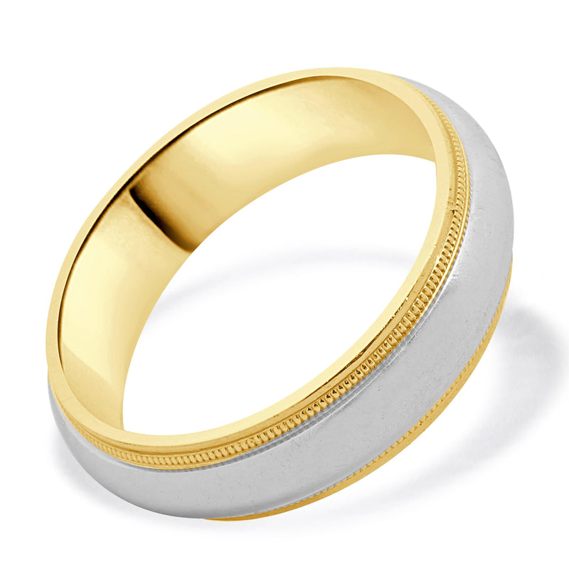 Tiffany & Co. Platinum & 18 Karat Yellow Gold Milgrain 6MM Band
