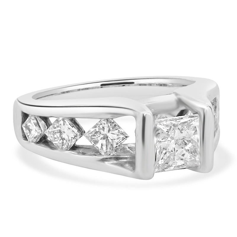 14 Karat White Gold Princess Cut Diamond Engagement Ring