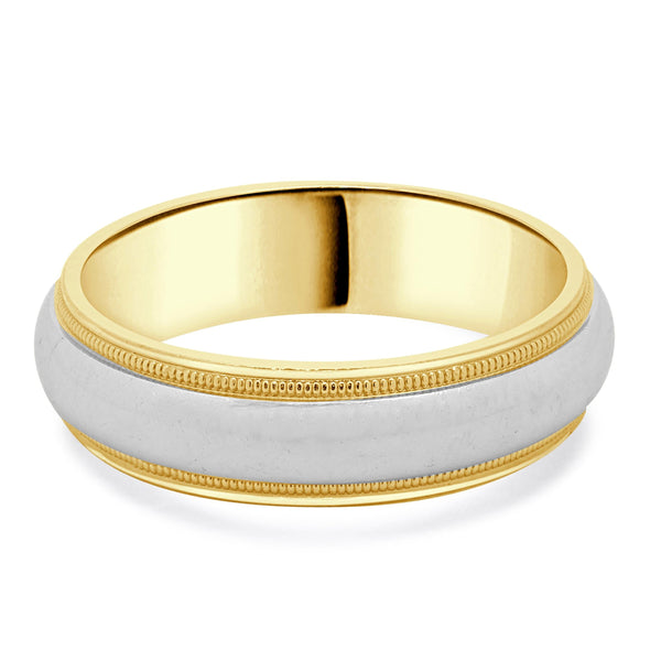 Tiffany & Co. Platinum & 18 Karat Yellow Gold Milgrain 6MM Band