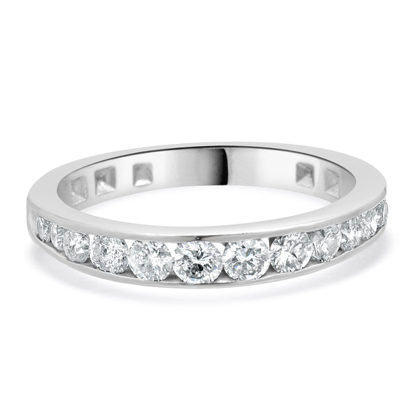 14 Karat White Gold Channel Set Diamond Anniversary Band