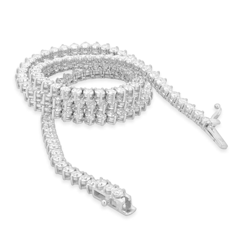 14 Karat White Gold Diamond Inline Tennis Necklace