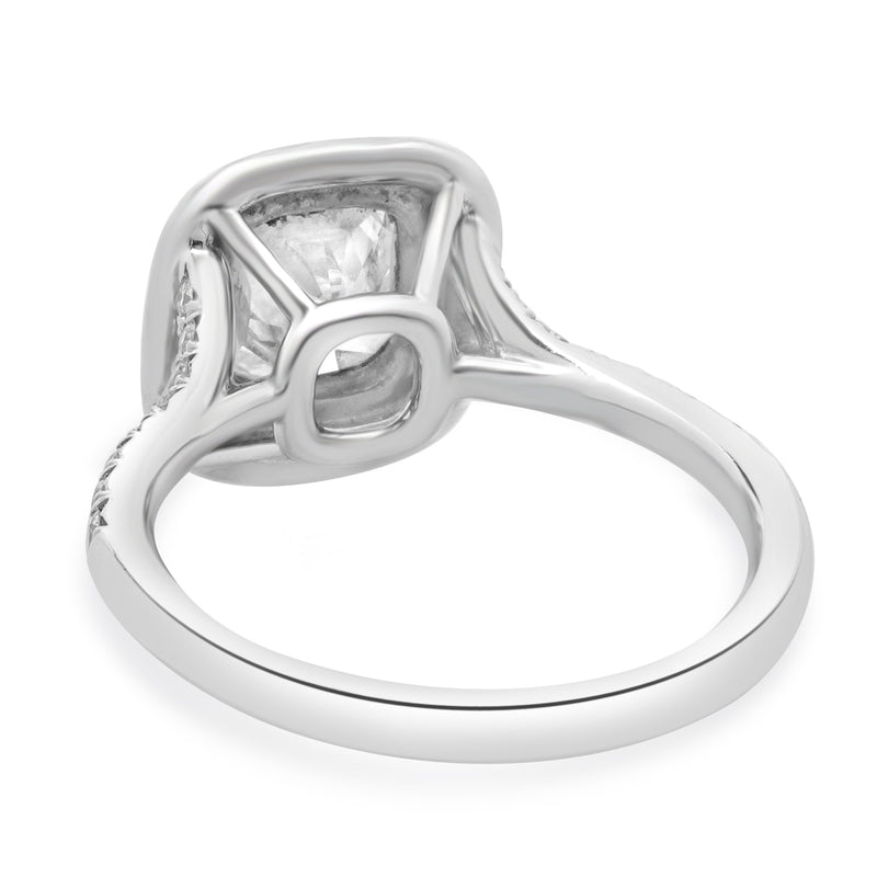 Tiffany & Co. Platinum Cushion Cut Diamond Engagement Ring