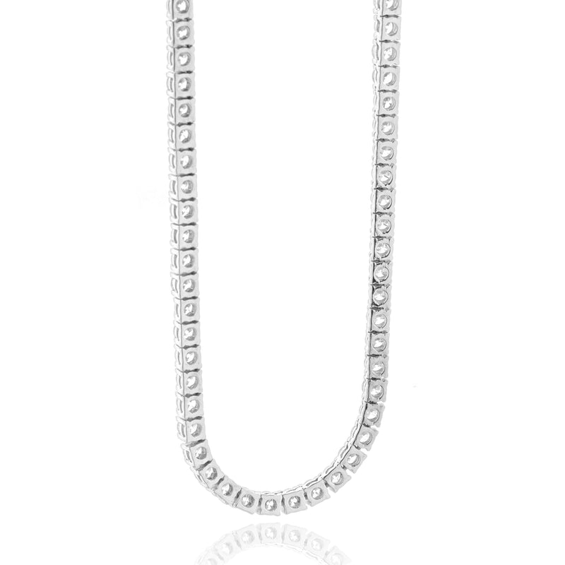 14 Karat White Gold Diamond Inline Tennis Necklace