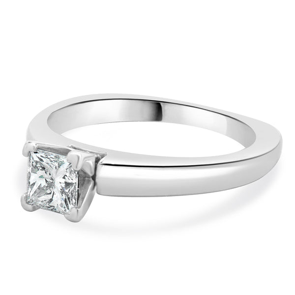 Platinum & 18 Karat White Gold Princess Cut Diamond Engagement Ring
