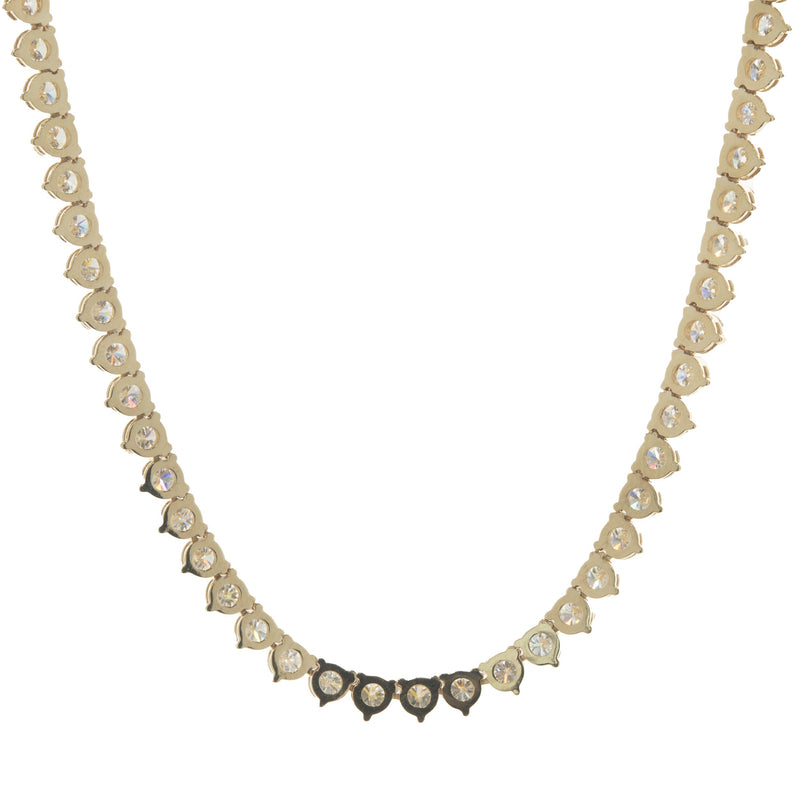 18 Karat Yellow Gold Diamond Tennis Necklace