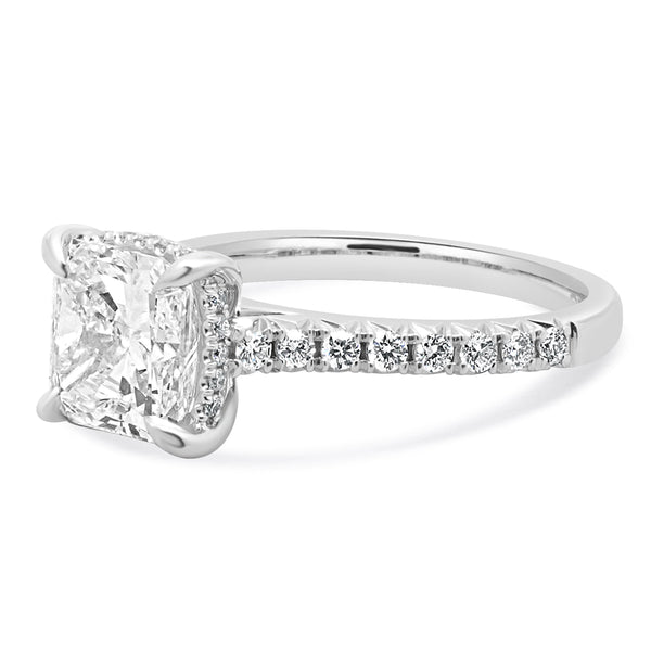 14 Karat White Gold Radiant Cut Diamond Engagement Ring