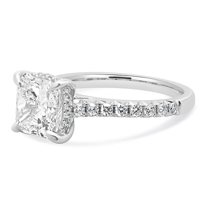 14 Karat White Gold Radiant Cut Diamond Engagement Ring
