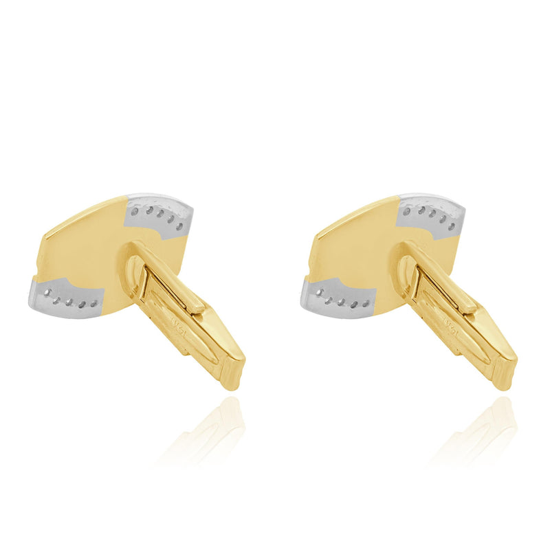 14 Karat Yellow Gold Vintage Onyx and Diamond Cufflinks